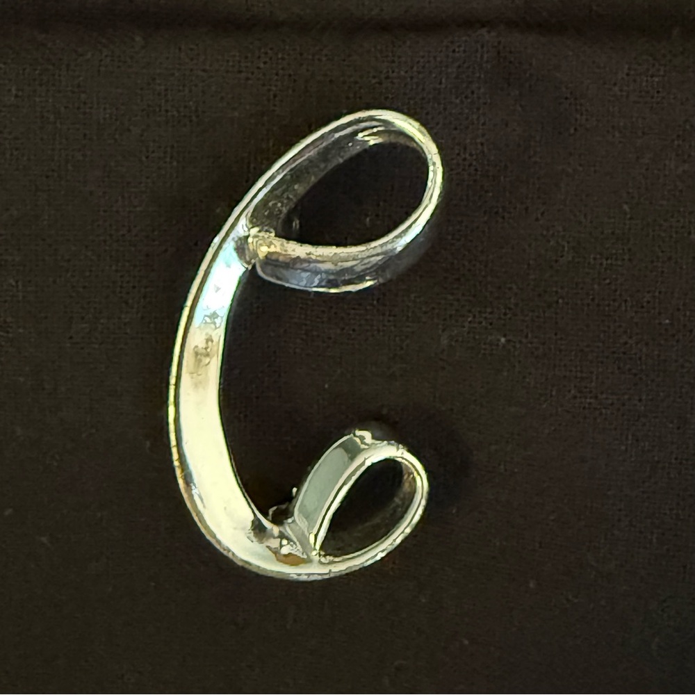 Sarah Coventry Initial “C” Brooch -Silver Tone